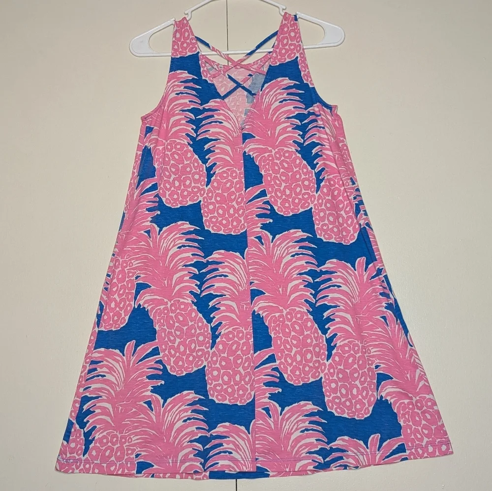 Lilly Pulitzer Kristen Swing Dress Pineapple Strappy Back Beachy‎ Size XS